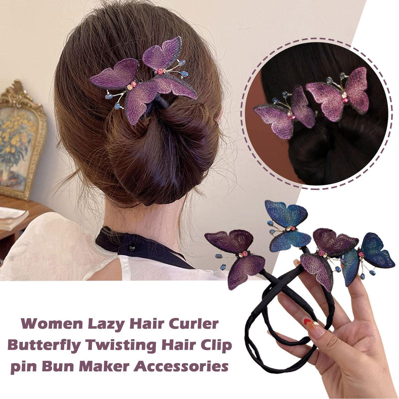 Women Lazy Hair Curler Butterfly Twisting Hair Clip AccessoriestP2 Maker J2E1