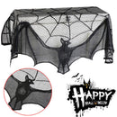 Bat Curtain Halloween Lace Curtain Halloween Door Decoration Black Curtain Home Decor