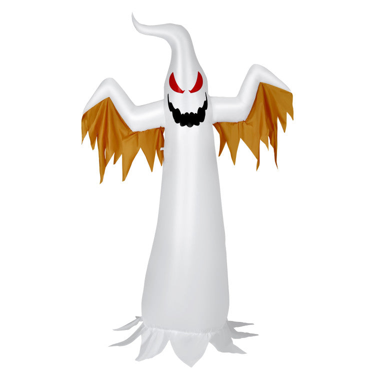 8 Feet Halloween Inflatable Ghost with Rotatable Flame LED Lights