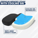 EcoNour Gel Seat Cushion for Pressure Relief | Seat Cushions for Tailbone Pain Relief and Back Pain | Coccyx Cushion for Sitting (Black)