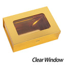 Gold Gift Box for Presents with Ribbon 10.8x7.5x3.5 Inches Clear Gift Box with Window Magnetic Closure Gift Boxes with Lids