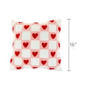 Valentine's Day White, Red & Pink Heart Checkerboard Throw Pillow for Adults, 17" x 17"