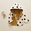 Esaierr Kids Baby Boys Girls Spring Autumn Jacket Infant Lightweight with Hooded Cartoon Coats Toddler Infant Dot Print Outerwear for 9M-5Y