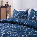 Exclusivo Mezcla 3-Piece Floral Queen Comforter Set, Comforter for All Seasons with 2 Pillow Shams, Navy