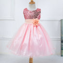 Bullpiano Kids Girls Formal Dresses Flower Girl Sequin Tulle Party Prom Ball Gown Dress 1-10T