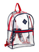 Eastsport Clear Backpack with Pencil Case, Blue/Red