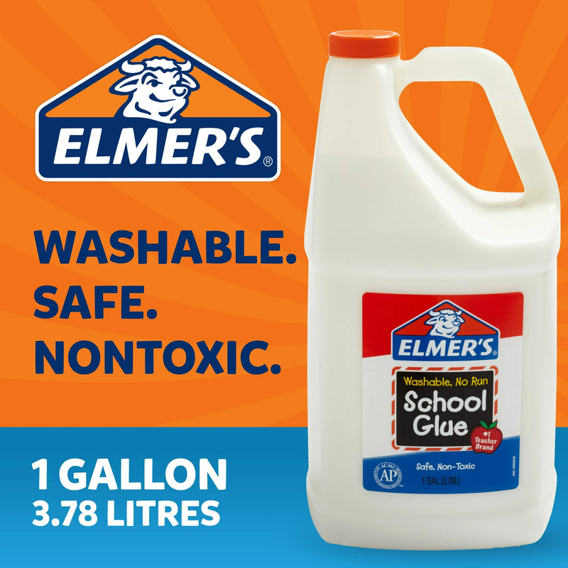 Elmer's Liquid School Glue, Washable, Great for Making Slime, 1 Gallon, 1 Count