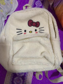 New Sanrio Hello Kitty Plush Backpacks Cuteembroiled Shoulder Bags Y2k Student Japan Korean Schoolbag
