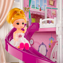 Pink Doll House Diy Kit Pretend Play Building Home Educational Toys for Girls Age 3+