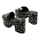 WILD PAIR Womens Black Floral 2" Platform Slip Resistant Goring Cushioned Melborne Round Toe Block Heel Slip On Heeled Sandal 5 M