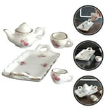 1 Set of Play Tea Set for Toddler Miniature Teaware Prop Ceramic Tea Set Mini House Accessories