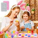 Qpout 2pcs Easter Silicone Moulds Chocolate Mold, Easter Egg Bunny Non-Stick Baking Tools
