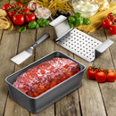 Elbee Home Non-Stick Meatloaf Pan with 9” Carbon Steel Removable Perforated Tray