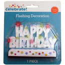 Way to Celebrate! Plastic Multicolor Happy Birthday Flash Cake Decoration