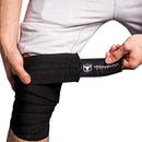 Knee Wraps (1 Pair) - 80" Elastic Knee and Elbow Support & Compression  Knee Straps for Squats (Black)