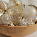 My Texas House Gold and White Hanging Shatterproof Ornament Set, 62 Count