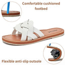 Ataiwee Women's Slide Sandals, Fashion Strappy Braided Slip On Flat Summer Shoes.