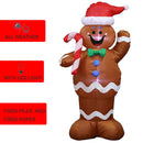 MABOTO 5 Ft Brown/Red LED Waving Gingerbread Man Decorations LED Lights