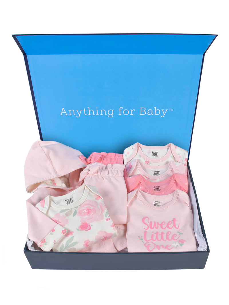 Gerber Baby Boy or Girl Unisex Clothes Outfit Set with Gift Box, 8-Piece (Newborn-3/6 Months)