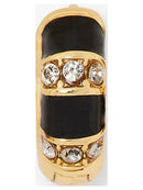 Kate Spade New York Earrings Rare Form Striped Huggies in Black