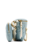 Madden NYC Women's Chain Pocket Fanny Pack with Pouch, Denim