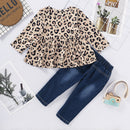 Toddler Girls Clothes 2T Infant Girl Outfit Baby 3T Fall Winter Cute Floral Shirt Tops Denim Ripped Jeans Long Pant Set Gift 2PC Stuff