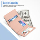 BOSOBO Womens Wallet, Small Credit Card Wallet for Women, Slim RFID Card Holder Wallet with 7 Card Slots & ID Window, Abstract Boho Leaves