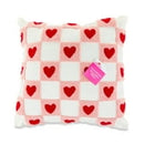 Valentine's Day White, Red & Pink Heart Checkerboard Throw Pillow for Adults, 17" x 17"