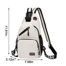 Pompotops Crossbody Sling Backpack, Waterproof Zipper LockWith Headphone Hole With 2 Side Mesh Pockets