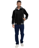 YuKaiChen Mens Zipper Hoodie Casual Hooded Sweatshirt Fleece Jacket Black-XL