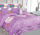 Unicorn lilac print design Bed in Bag comforter & sheet set of 6 piece in twin size for girls, boys room décor