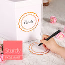 PKGSMART Card Box, White Wedding Card Box, Card Receiving Box, 12x10x10 inch