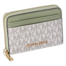 Michael Kors Jet Set Medium Zip Around Card Case Wallet Vanilla MK Light Sage
