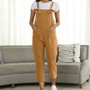 Thhvdrg Jumpsuits for Women Adjustable Straps Overalls Summer Casual Sleeveless Rompers Cropped Long Pants with Pockets