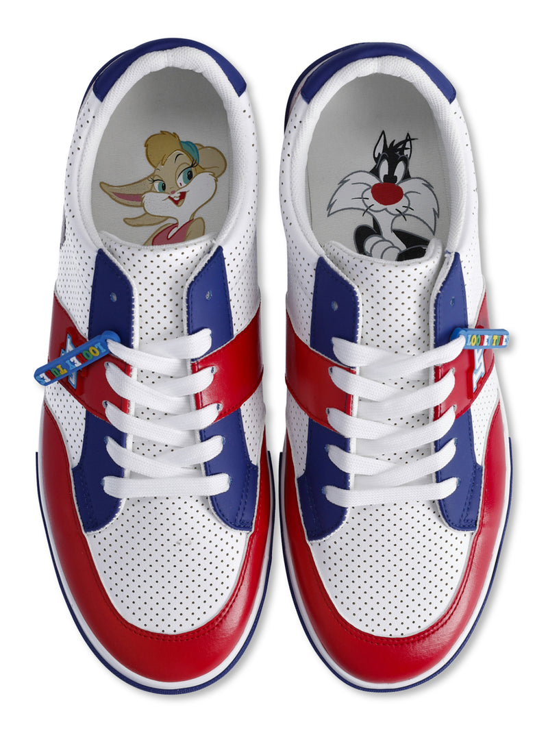 Looney Tunes Men’s Bugs Bunny and Friends Low-Top Lace-Up Sneakers, Size 7-13
