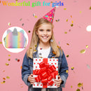 sixwipe Unicorn Purse for Little Girls, 7 Pcs Cute Kids Purse Crossbody Bags with Kids Dress Up Jewelry Set