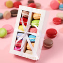 PACKHOME 15 Pack Macaron Boxes for 12, White Macaron Packaging Boxes with Window and Ribbon, 7.2×4×1.9 inches