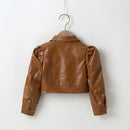 URMAGIC Baby Short Jacket Coat, Toddler Girls Kids Outerwear Autumn Winter Leather Outwear Clothes 3-4 Years