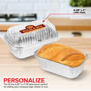 Stock Your Home Disposable Aluminum Mini Loaf Pans with Lids, 1 lb (50 Pack)