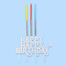 Packed Party Birthday Wishes Iridescent Cake Topper & Candle Holder
