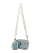 Madden NYC Women's Chain Pocket Fanny Pack with Pouch, Denim