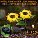 Sunflower Solar Lights Outdoor Garden Lights VIIWII 2 Pack LED Outside Lights for Lawn Yard Pathway