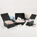 PKGSMART 10 Small Gift Boxes with Lids, Black Gift Boxes Bulks for Wedding, Party, 6x6x4 inches
