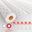 Red Dotted Cellophane Wrap (82 ft x 32 inch) with 10 Pull Bows and 2 Ribbons Easter Basket