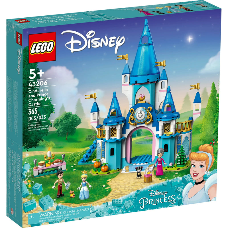 LEGO Disney Princess Cinderella and Prince Charming's Castle 43206 Doll House, Buildable Toy with 3 Mini Dolls, plus Gus Gus and Lucifer Figures