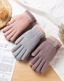 Women's Winter Gloves 2-Finger Touch Screen Warm Fleece Lined Knit Gloves Cold Weather Accessories