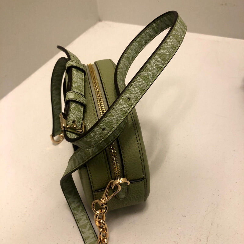 Michael Kors Jet Set Glam Smalll Crossbody Bag Purse Leather Handbag Light Sage