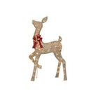 Set of 3 Light-up Glitter Deer Family with 210 Clear Incandescent Christmas Lights,