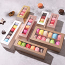 PKGSMART 30 Macaron Gift Boxes for 4 or 5, Rose Gold Macaron Boxes with Clear Window, 4.8x1.9x1.9 inches