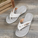 LoyisViDion Womens Slippers Deals Plus Size Clearance Ladies Arch-support Sandals Wedges Orthopedic Slippers White